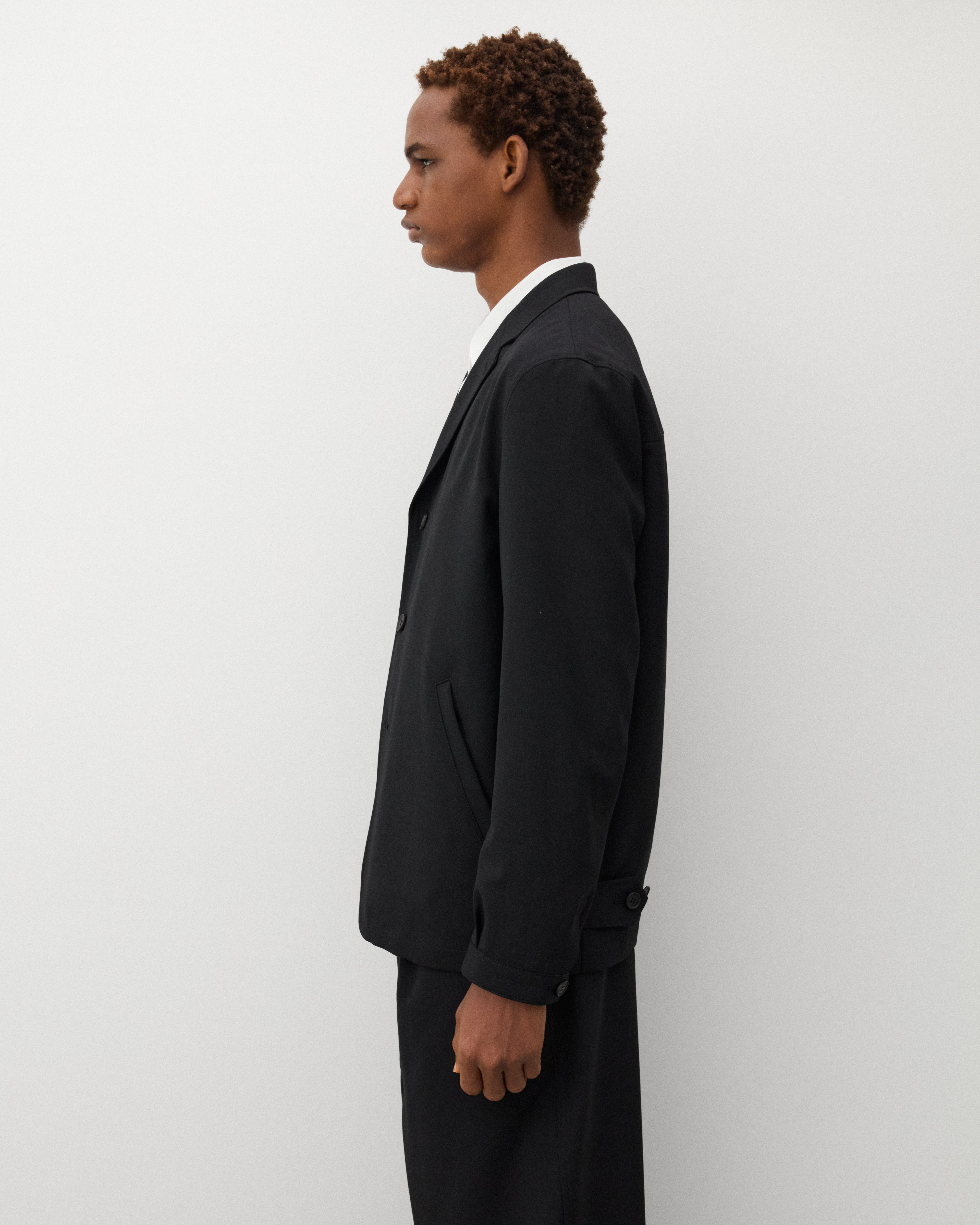 ジャケット・アウター CDG HOMME DEUX AD2018 O-Ring Wool Jacket CDG Homme: Men's Wool Gabardine Sports Jacket (Black) | Dover