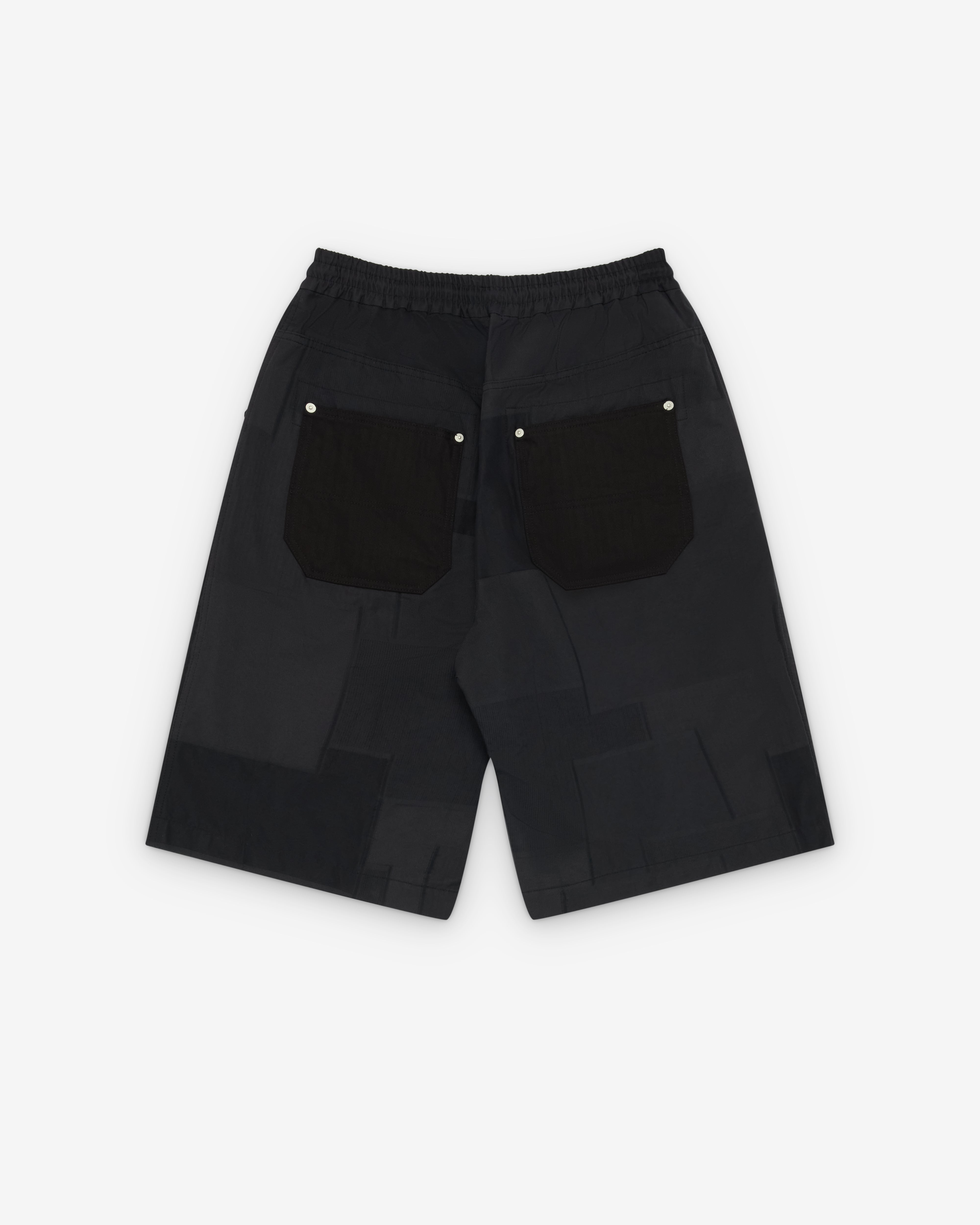 CDG Homme: Men's Patchwork Shorts (Navy) | Dover Street Market London