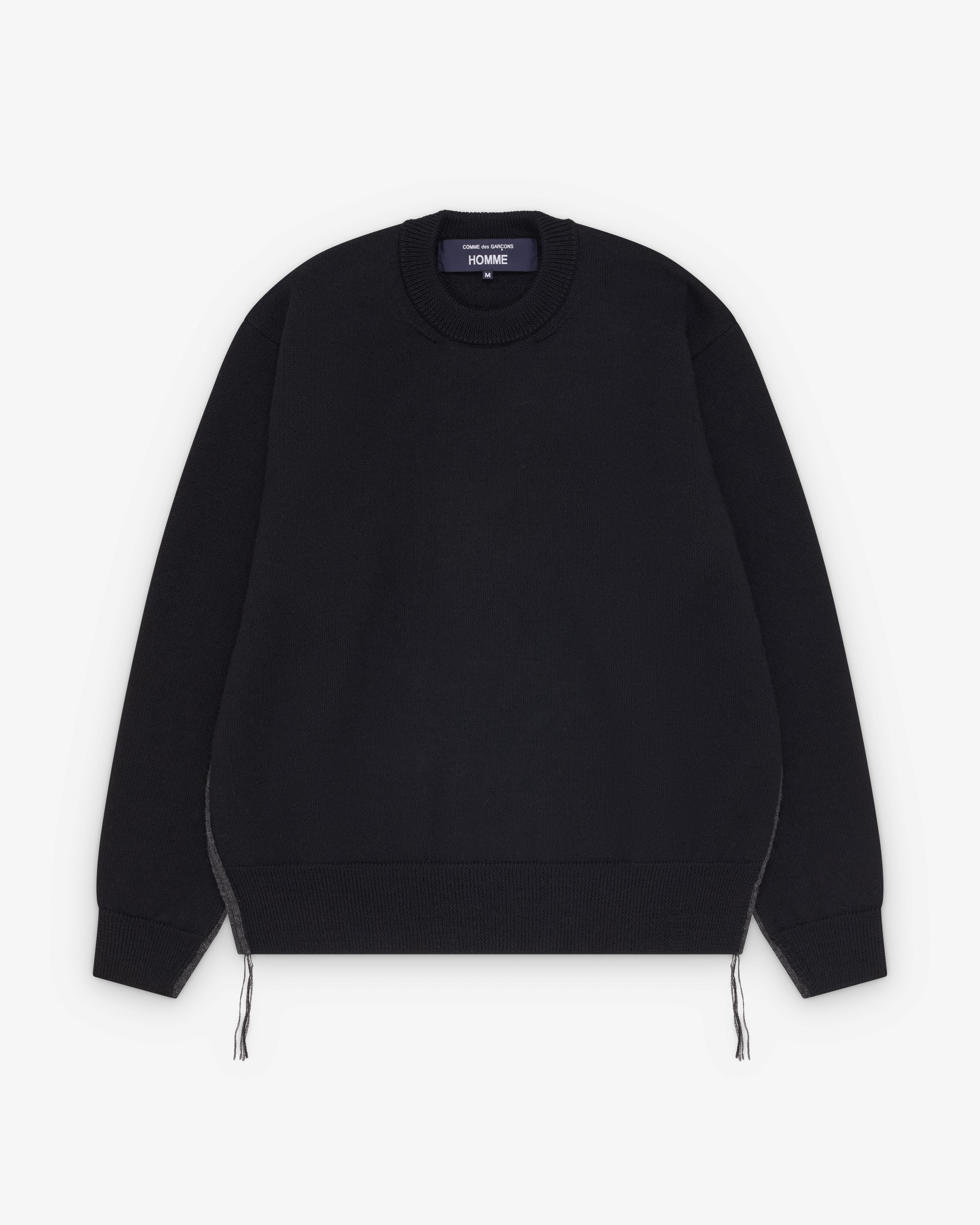 CDG Homme: Men's Knit Wool Pullover (Black) | Dover Street Market