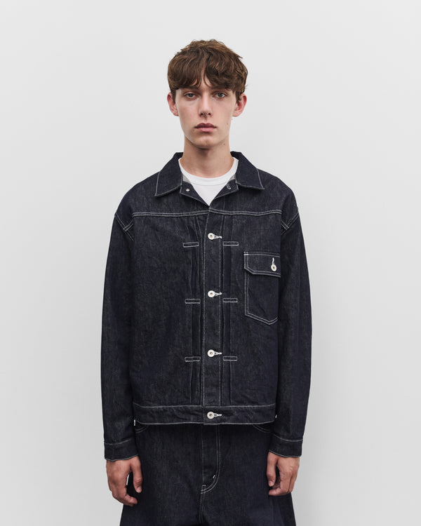 CDG Homme - Men's Denim Jacket - (Navy/White)