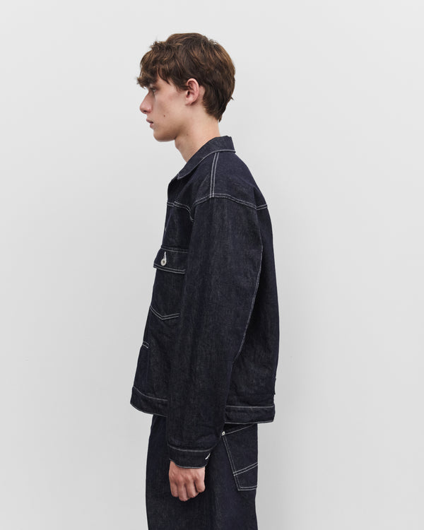 CDG Homme - Men's Denim Jacket - (Navy/White)