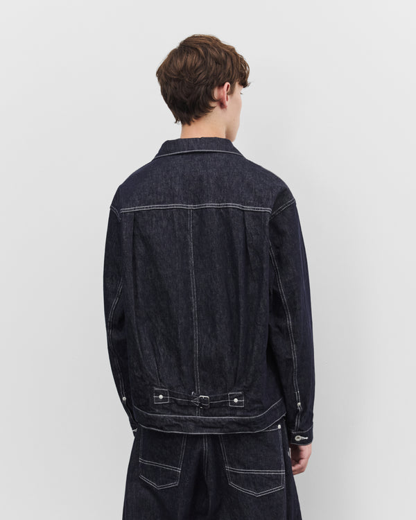 CDG Homme - Men's Denim Jacket - (Navy/White)