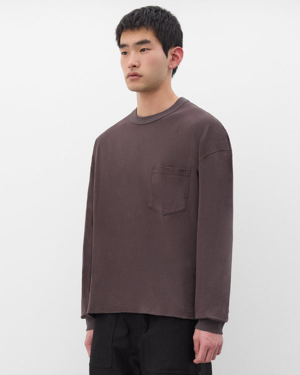 CDG Homme - Men's Long Sleeve Pocket T-Shirt - (Brown)