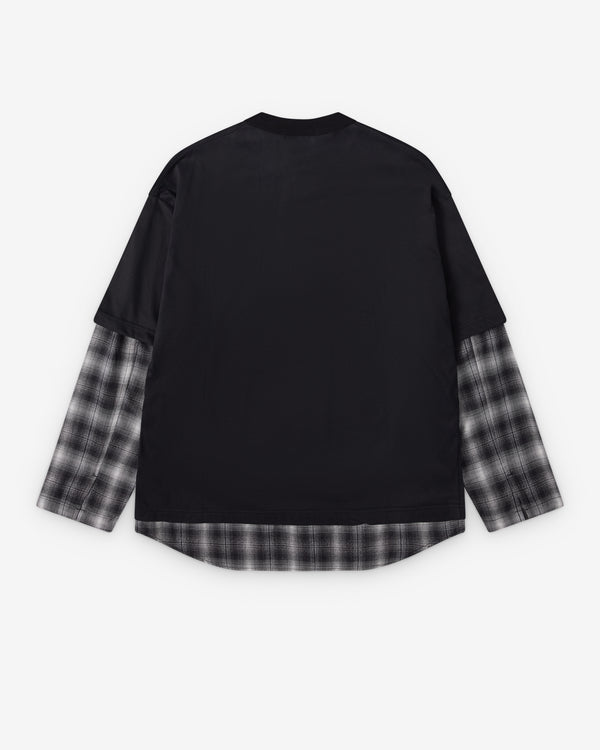 CDG Homme - Men's Layered T-Shirt - (Black/Check)