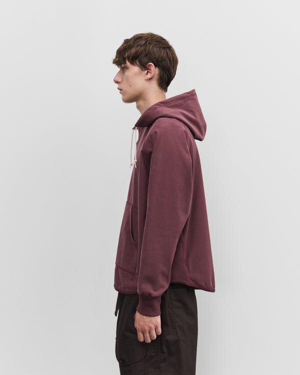 CDG Homme - Men's Raglan Sleeve Hoodie - (Burgundy)