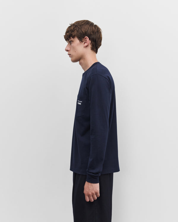 CDG Homme - Men's Long Sleeve Logo T-Shirt - (Navy)