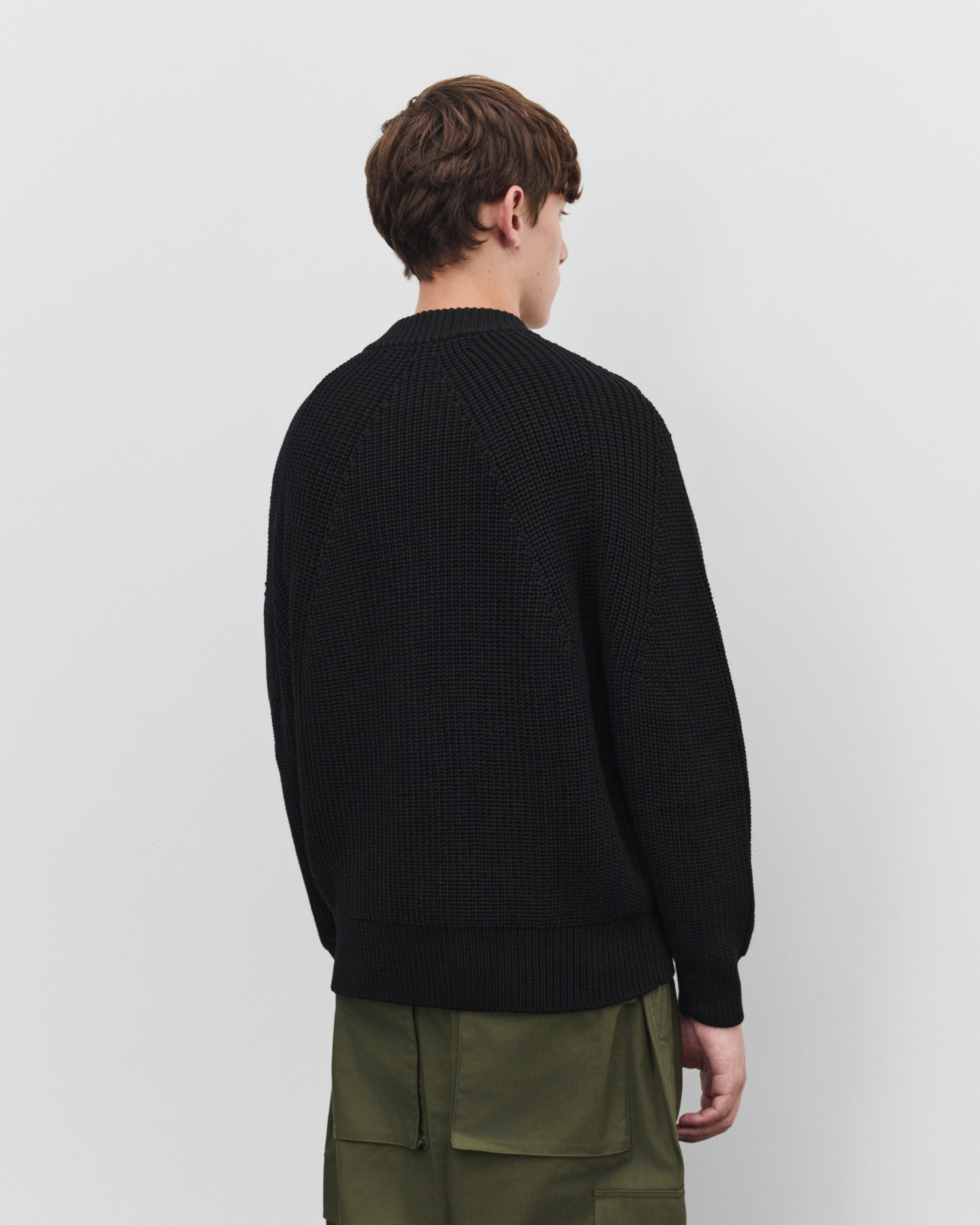 CDG Homme: Men's Waffle Knit Cardigan (Black) | Dover Street