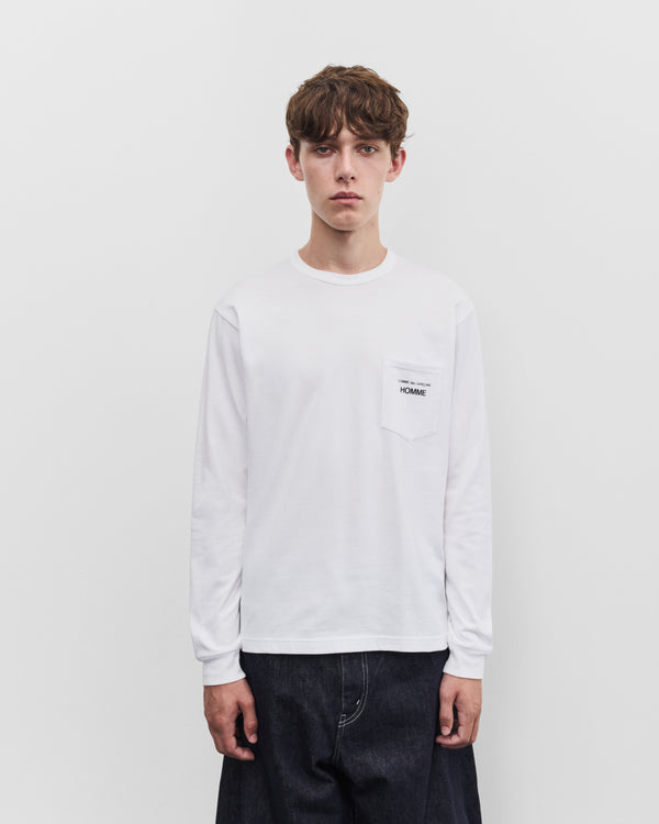 CDG Homme - Men's Long Sleeve Logo T-Shirt - (White)