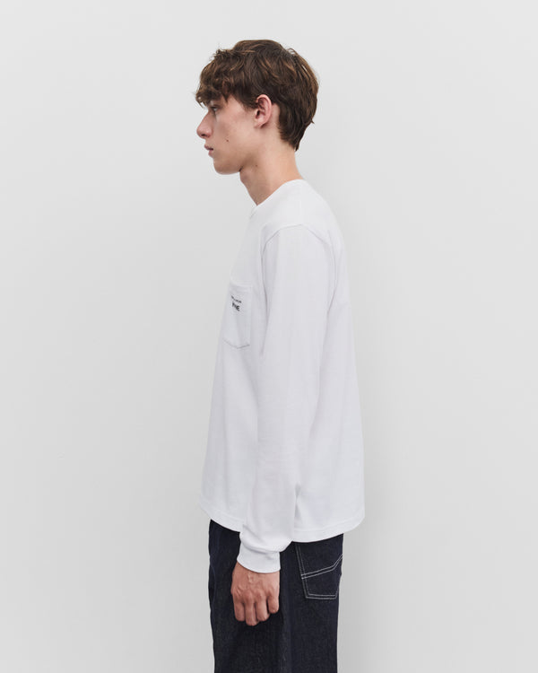 CDG Homme - Men's Long Sleeve Pocket T-Shirt - (White)