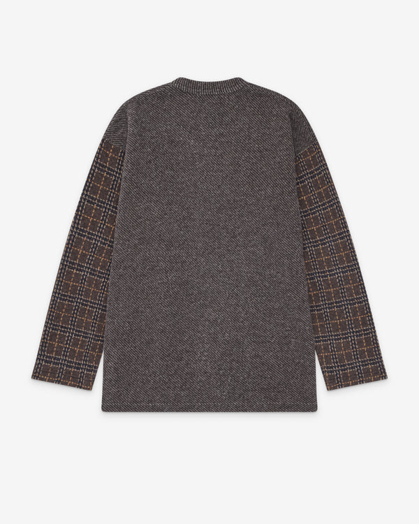 CDG Homme - Men's Plaid Sleeve Pullover - (Brown)