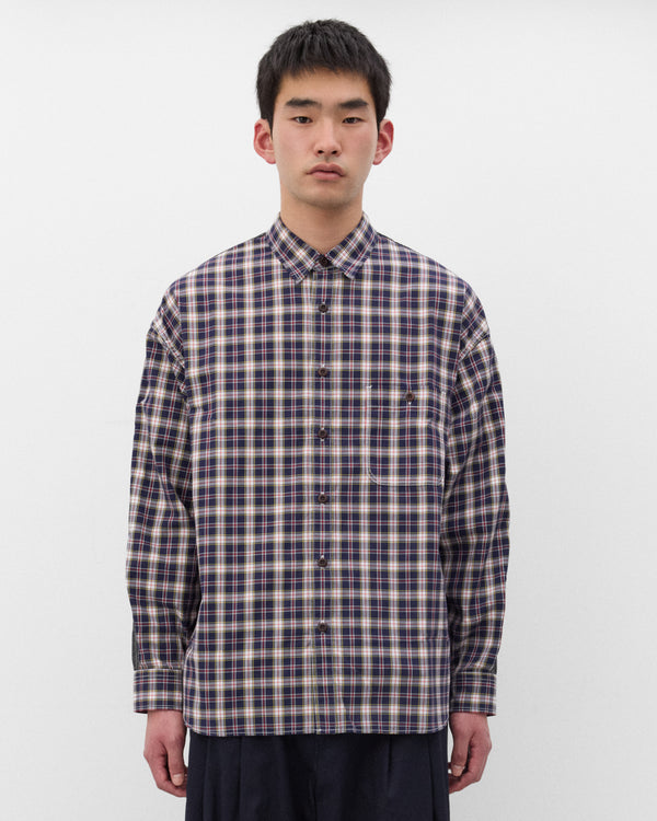 CDG Homme - Men's Check Chambray Shirt - (Check/Grey)