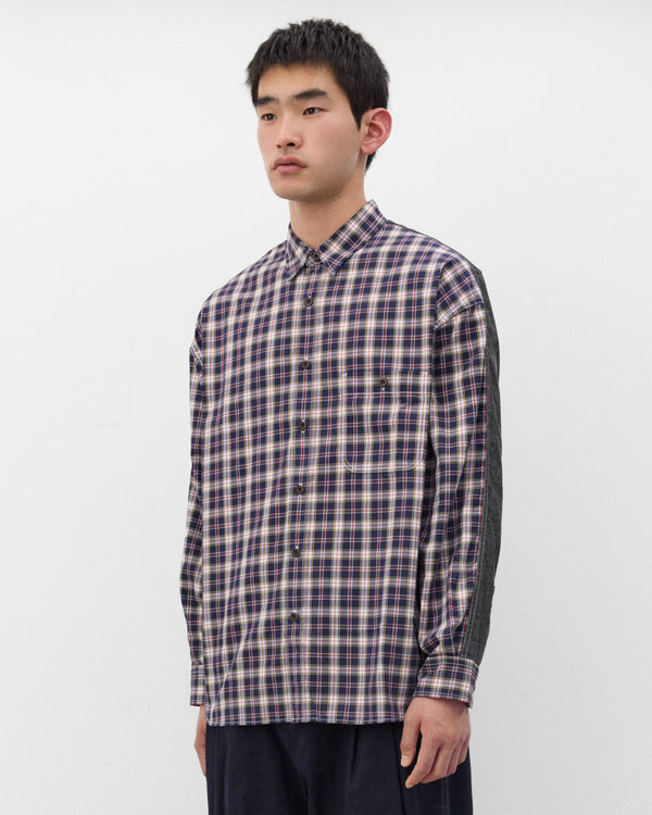 CDG Homme - Men's Check Chambray Shirt - (Check/Grey)