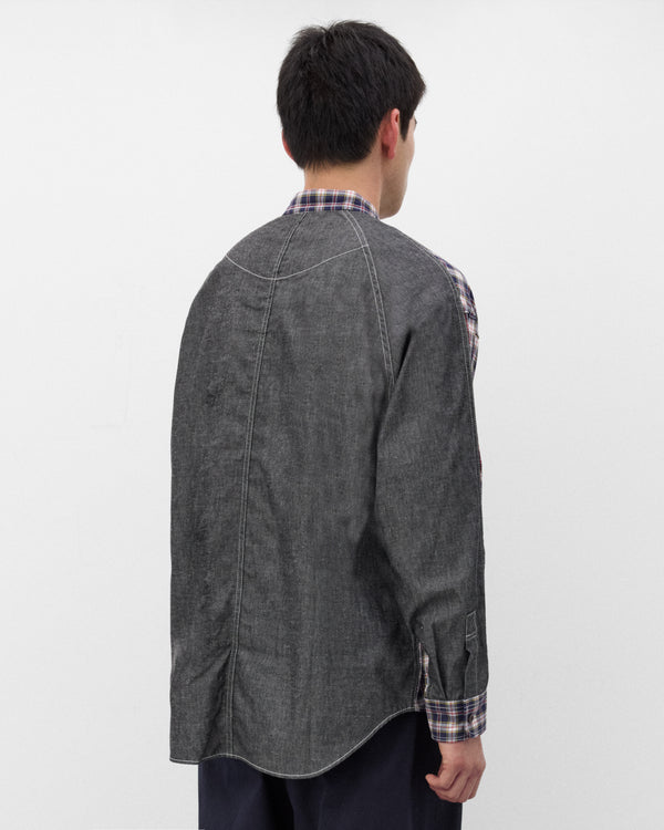CDG Homme - Men's Check Chambray Shirt - (Check/Grey)