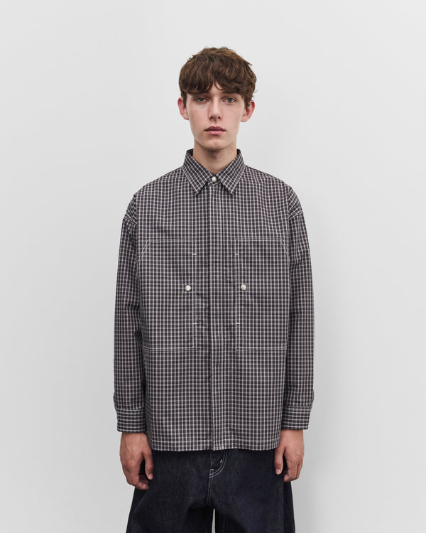 CDG Homme - Men's Check Utility Shirt - (Black/White/Charcoal)