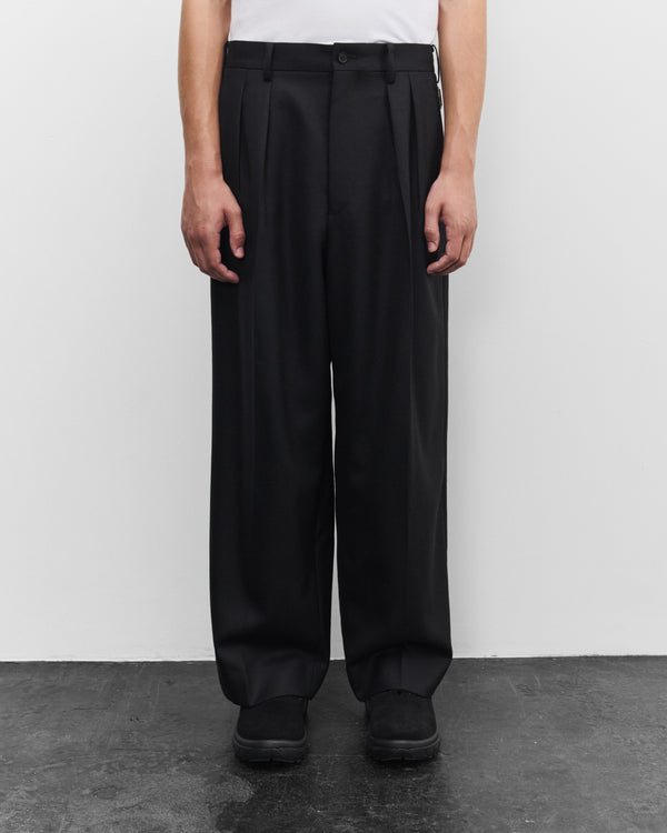 CDG Homme - Men's Pleated Wool Trousers - (Black)