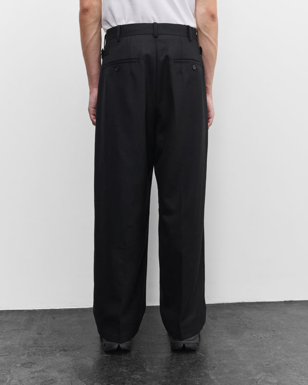 CDG Homme - Men's Pleated Wool Trousers - (Black)