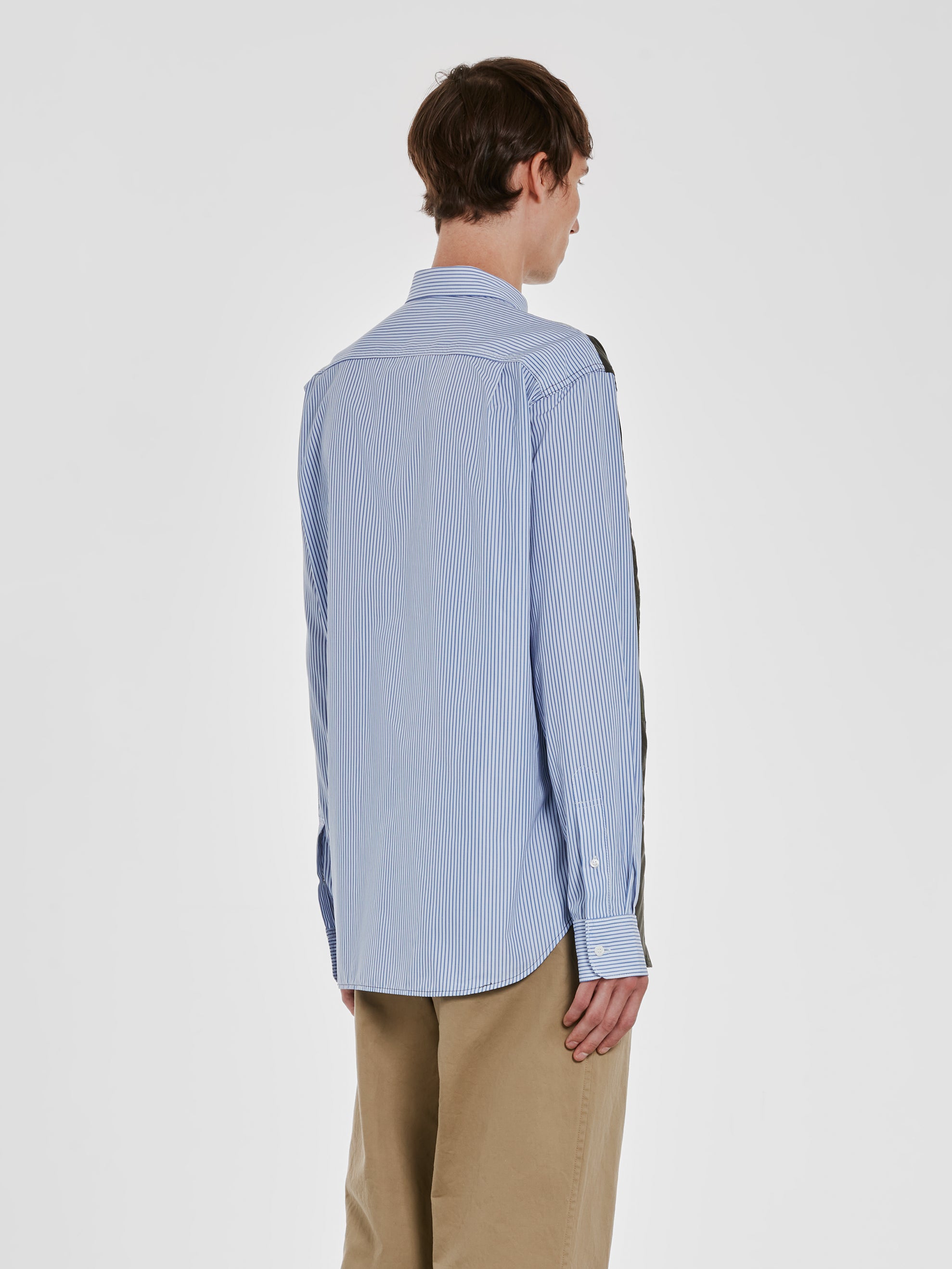 Comme des Garçons Homme - Men’s Multi Fabric Shirt - (Khaki/Blue) view 3