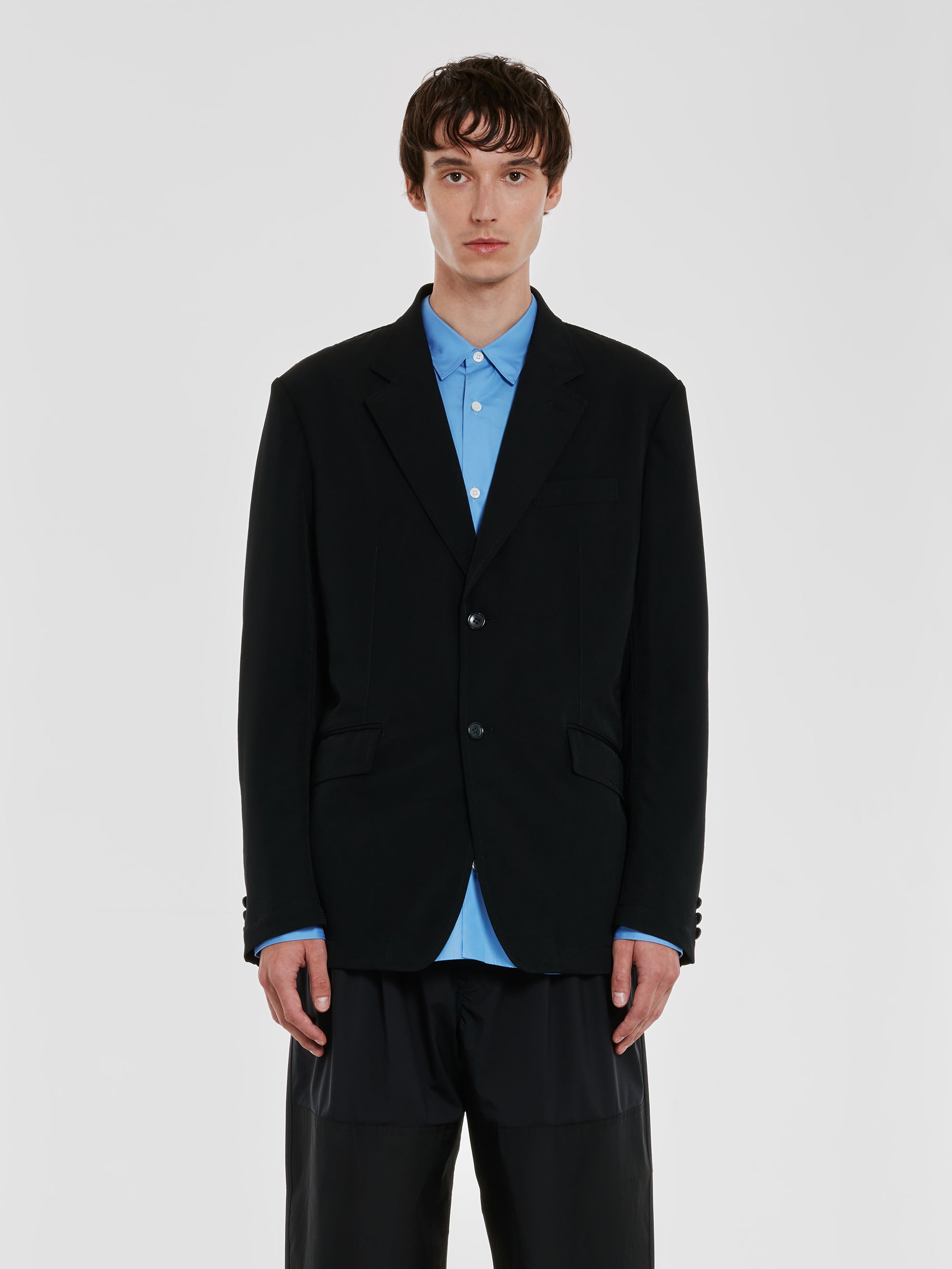 Comme des Garçons Homme - Men’s Wool Gabardine Tailored Jacket - (Black) view 1