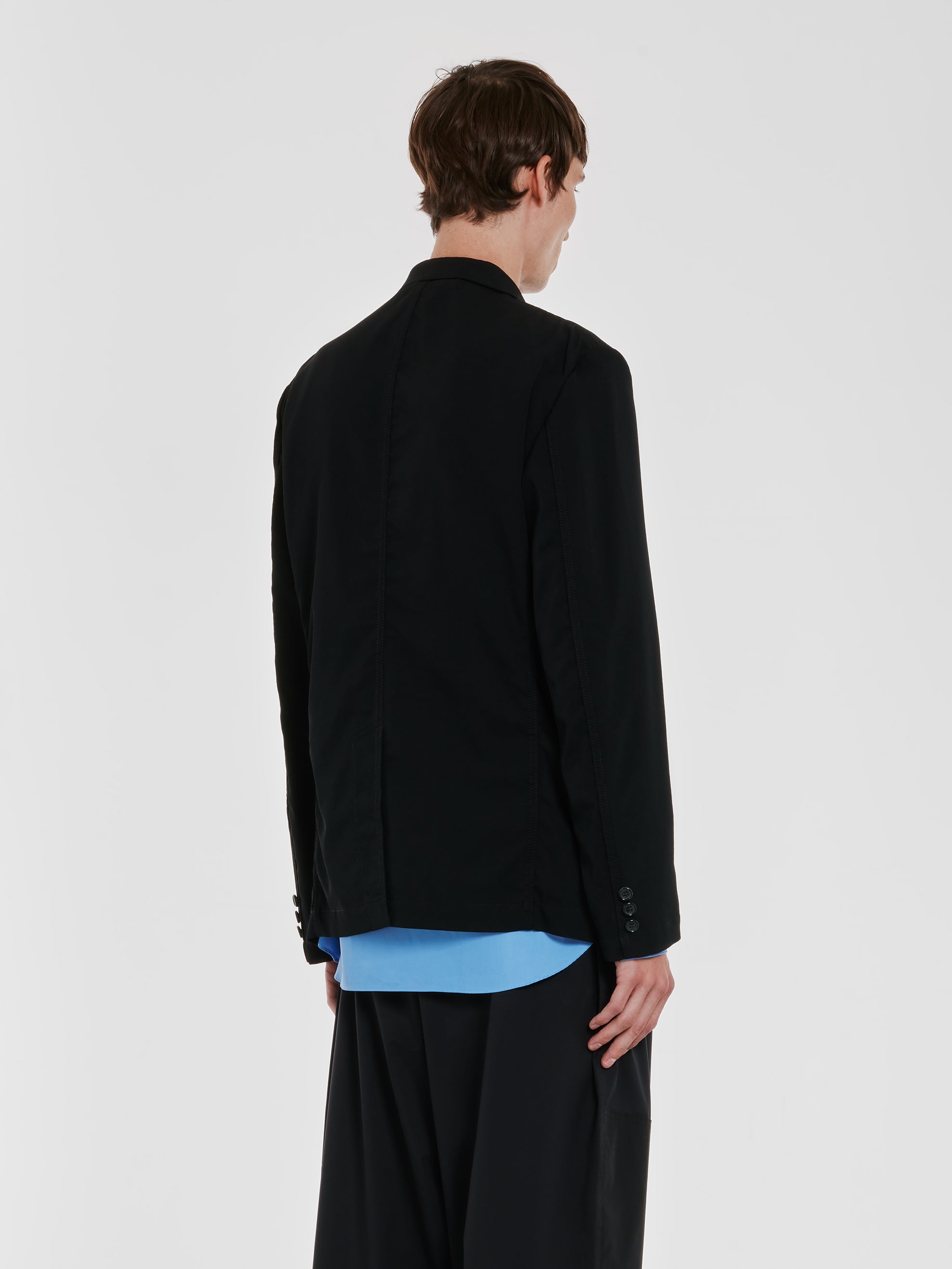Comme des Garçons Homme - Men’s Wool Gabardine Tailored Jacket - (Black) view 3