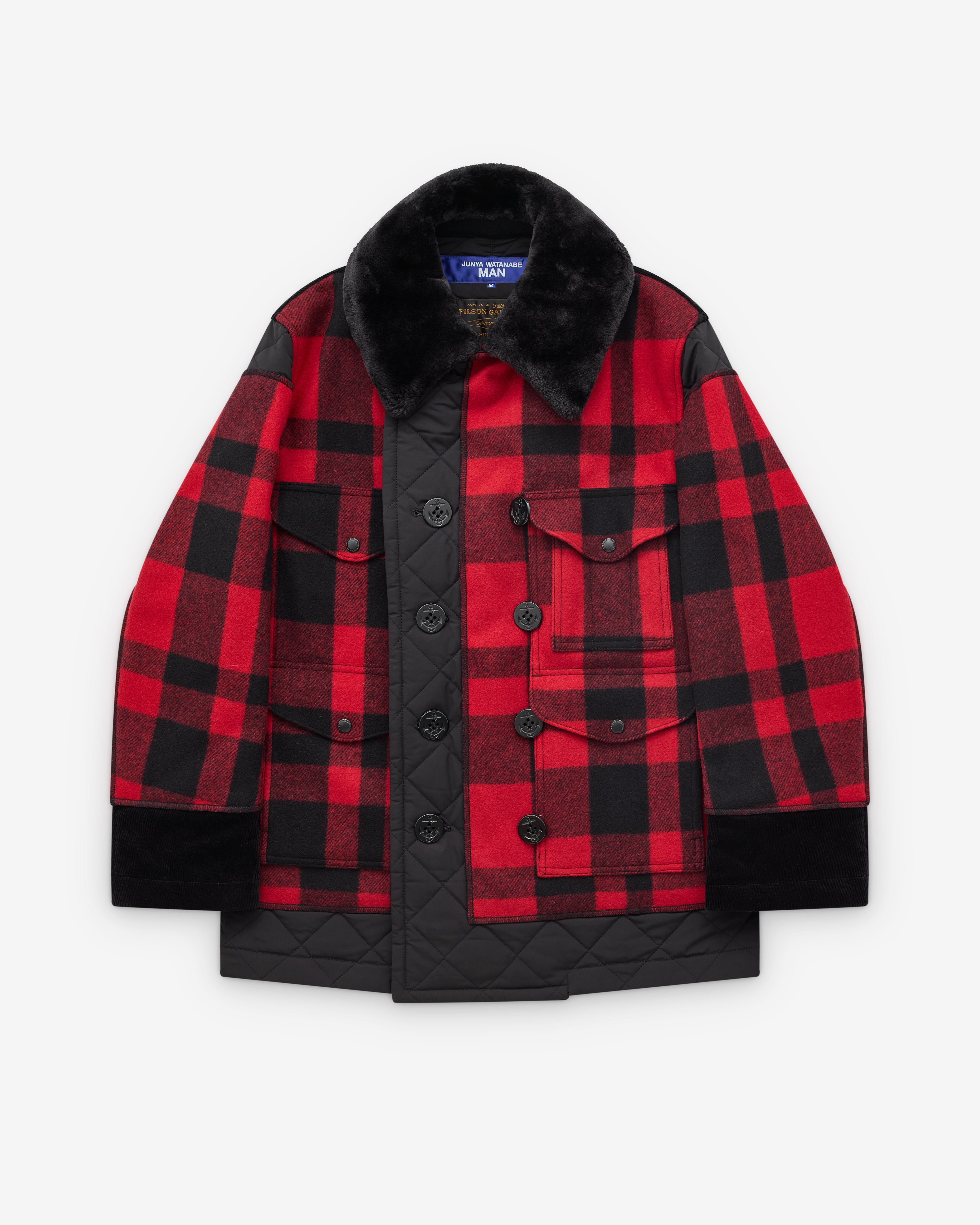Junya Watanabe Man: Filson Men's Mackinaw Wool Quilted Jacket (Red