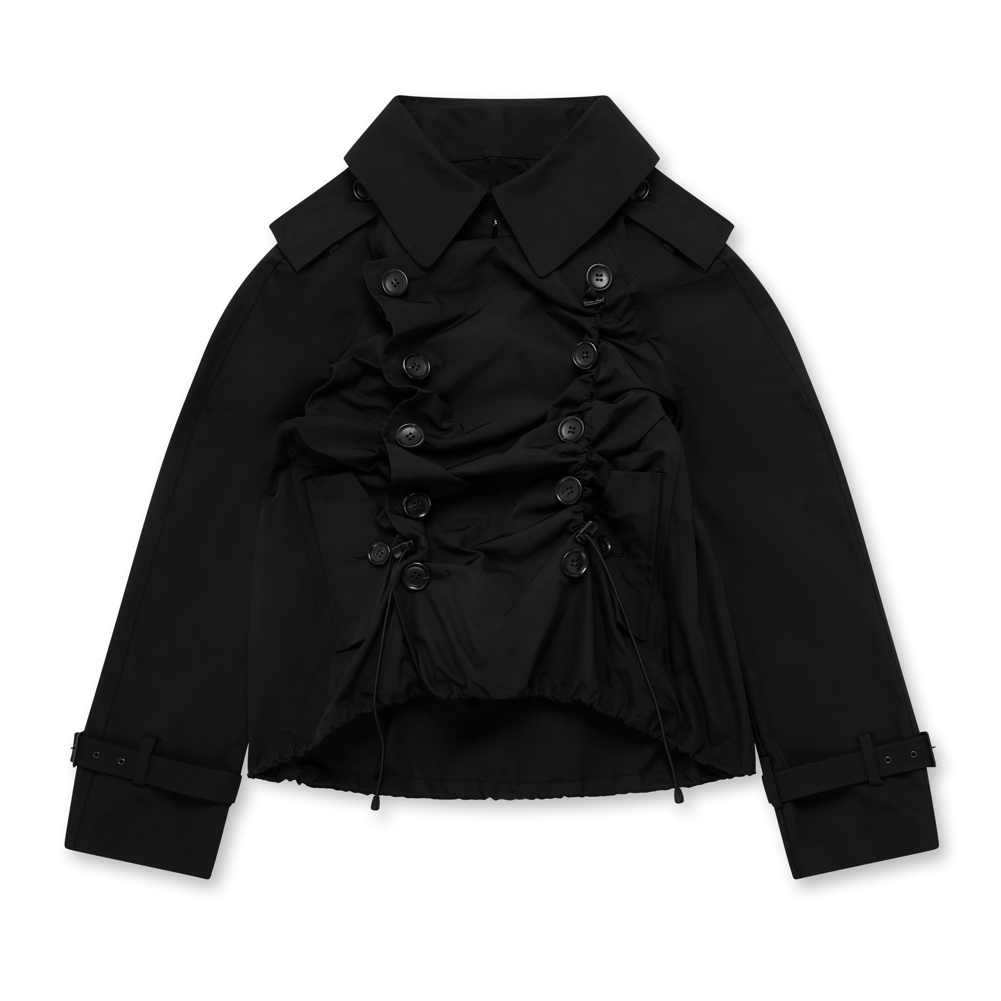 Junya Watanabe - Women’s Buttoned Pea Coat - (Black) view 5