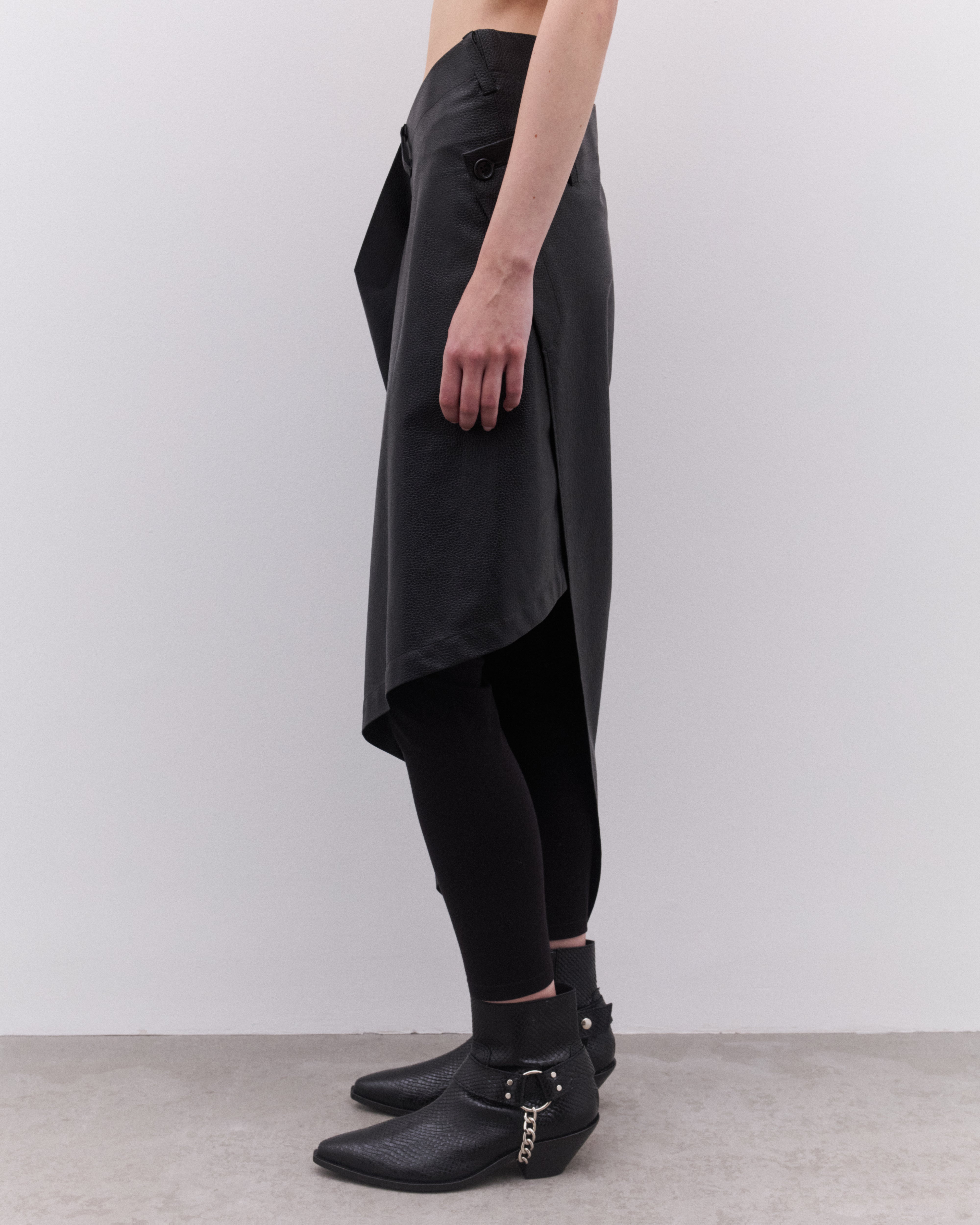 Junya Watanabe: Women's Wrap Asymmetric Skirt (Black) | Dover