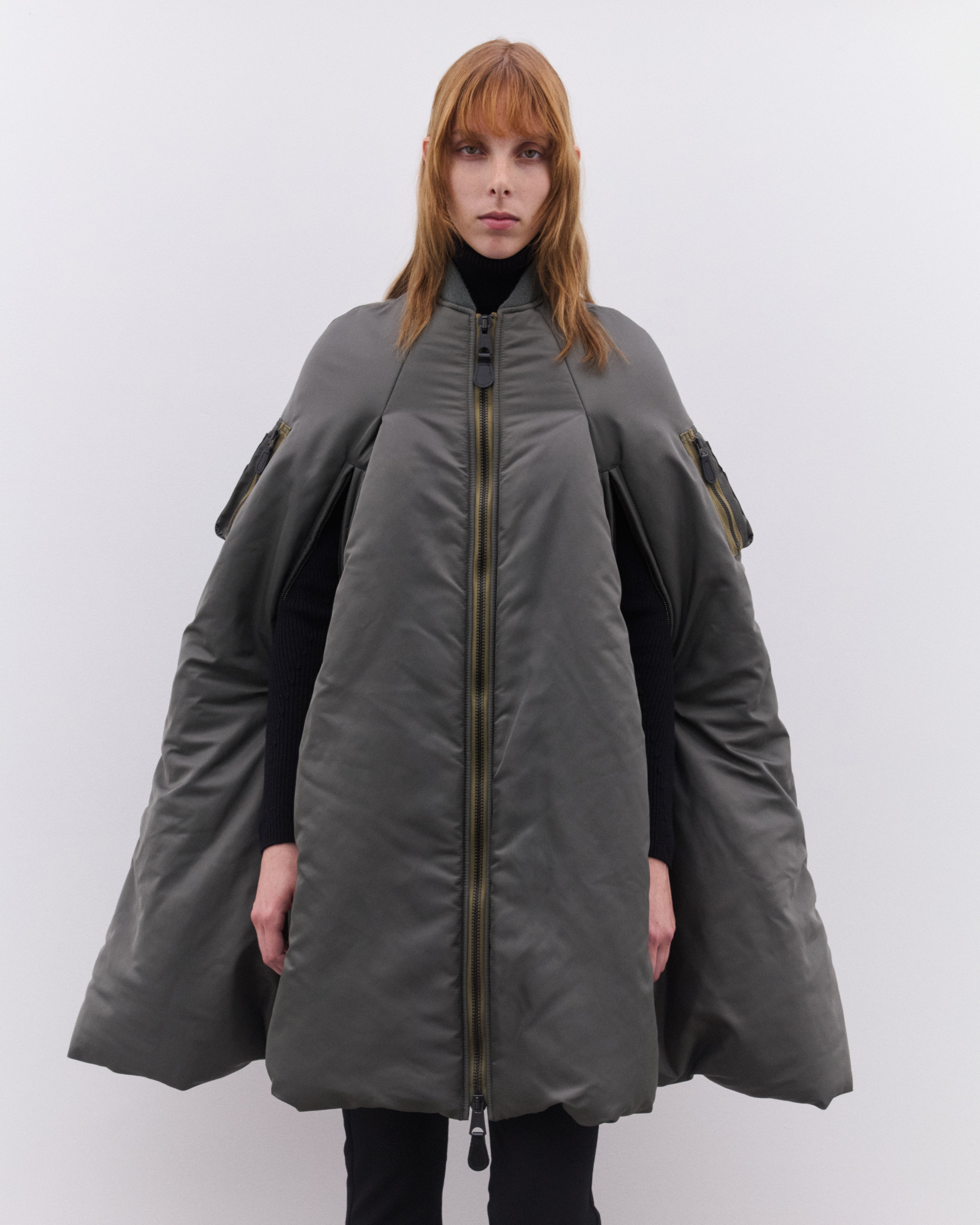 Junya Watanabe: Women's Bomber Cape (Khaki) | DSML E-SHOP