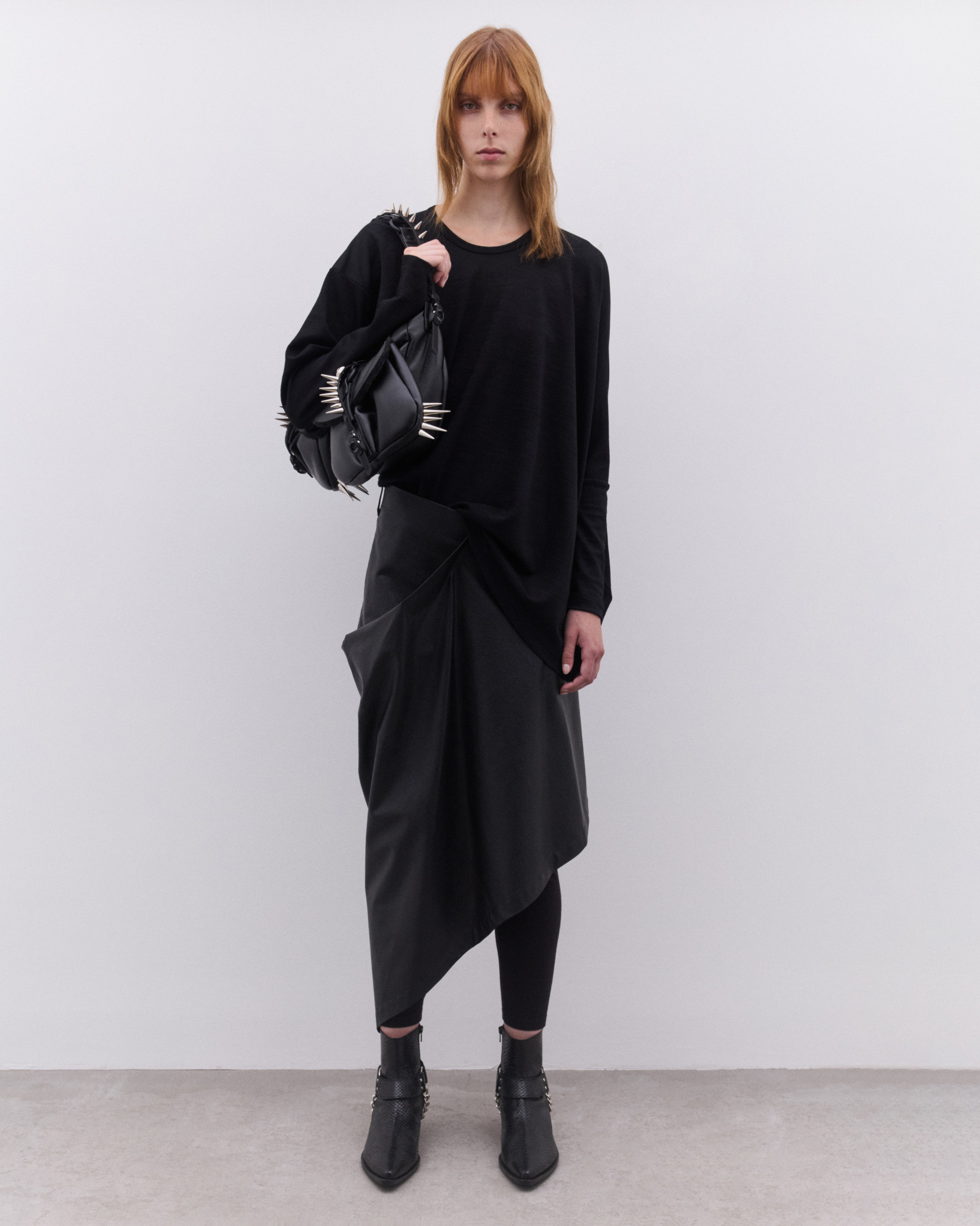 Junya Watanabe: Women's Wrap Asymmetric Skirt (Black) | Dover