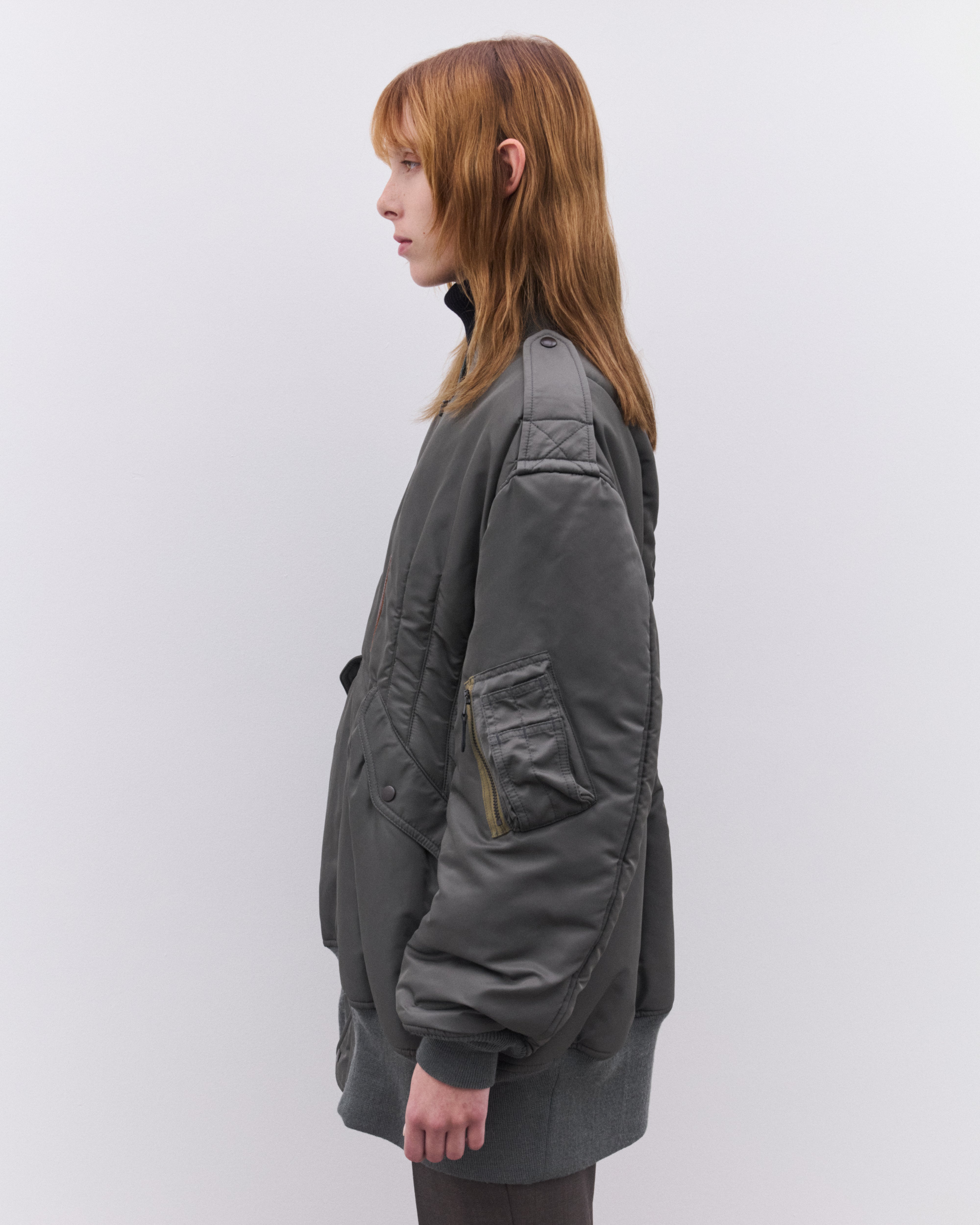 Junya Watanabe: Women's Long Line Bomber Jacket (Khakk
