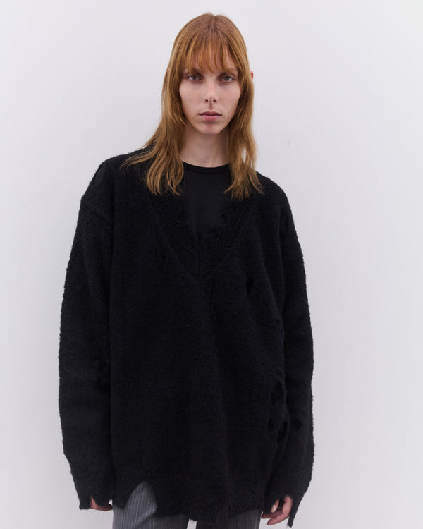 Junya Watanabe - Women’s Distressed Sweater - (Black)