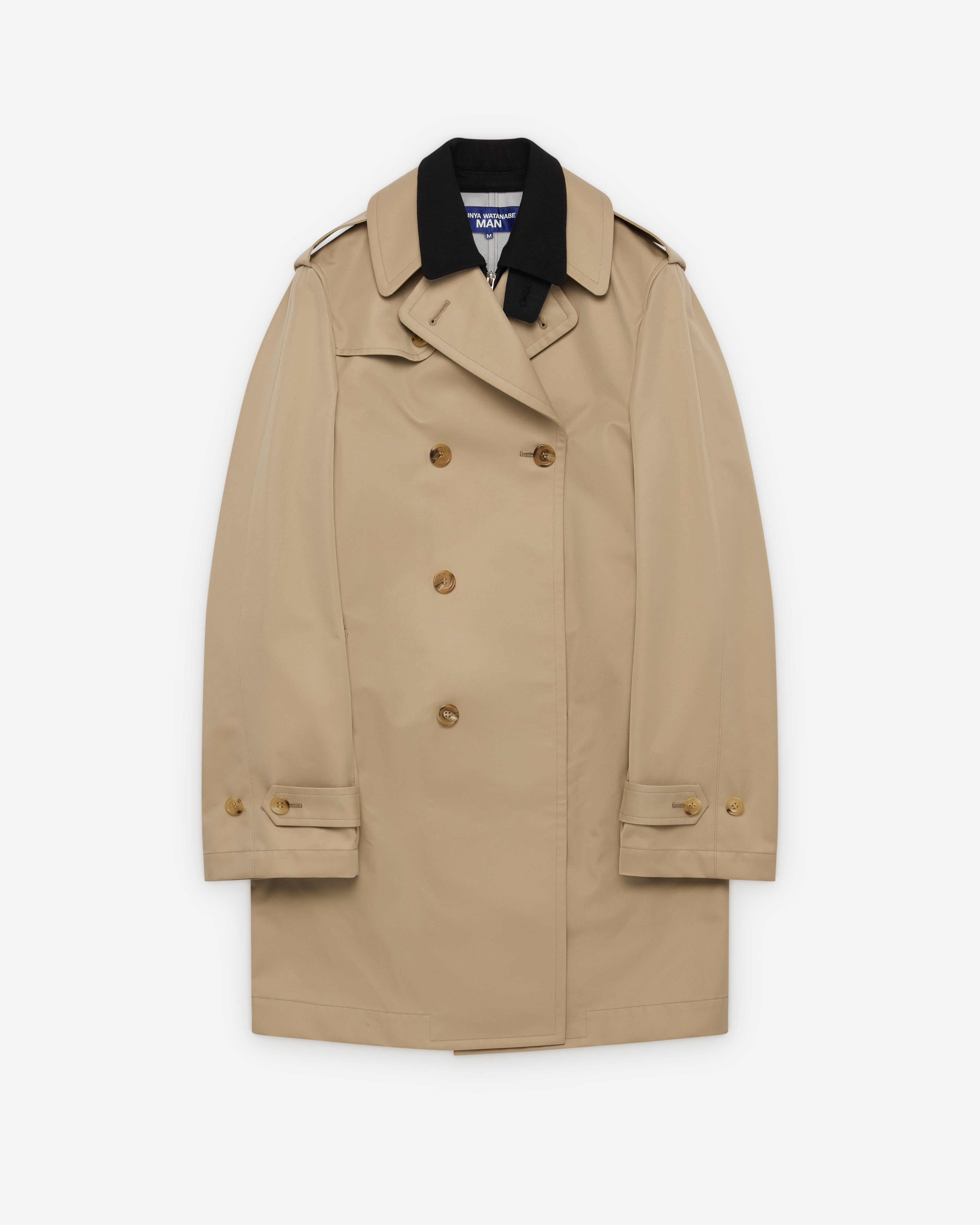 Junya Watanabe Man: Men's Double Layered Coat (Beige/Dark Brown