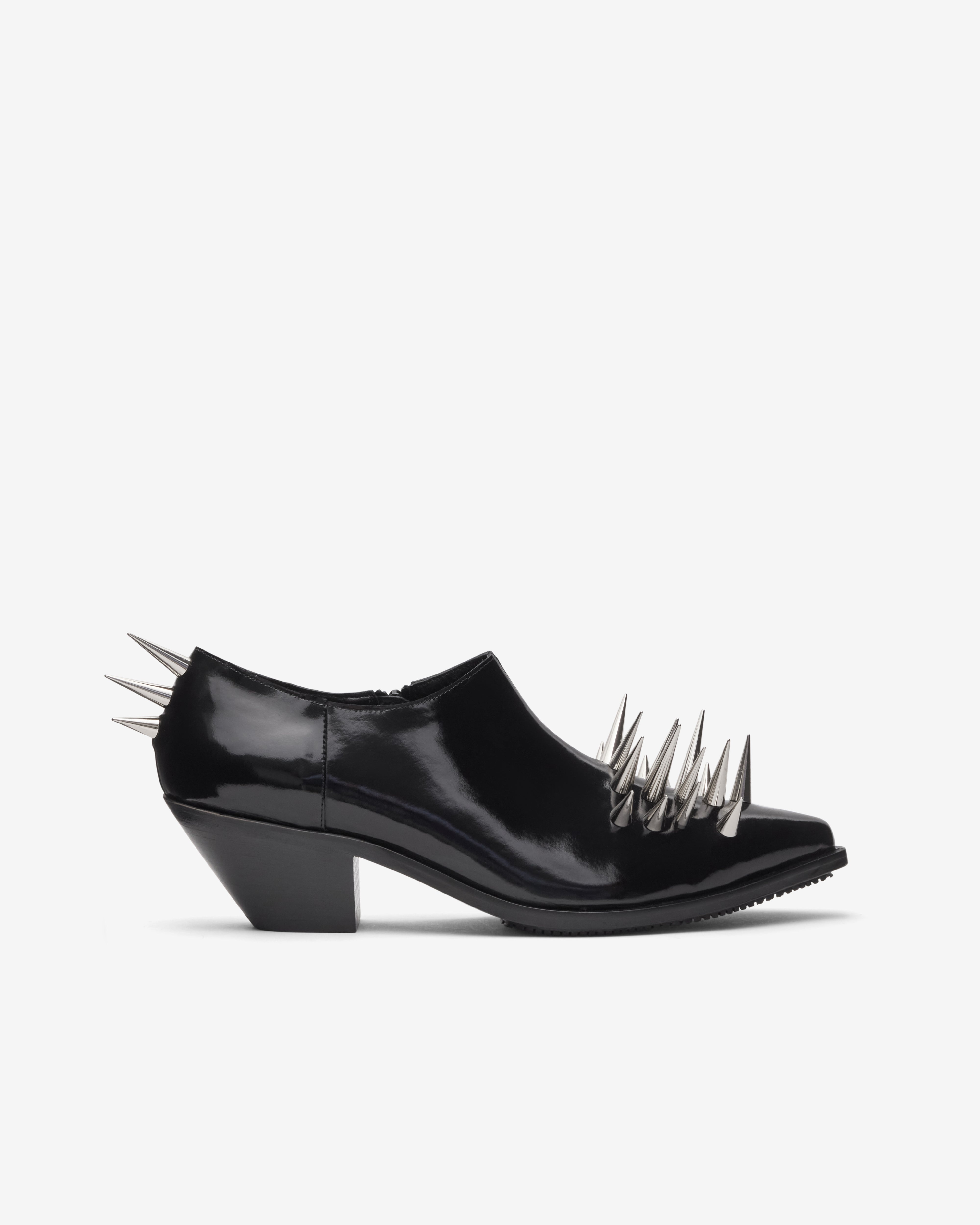 Junya Watanabe: Women's Spiked Leather Shoes (Black) | Dover