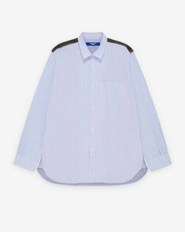 Junya Watanabe MAN - Men's Cord Paneled Shirt - (White/Blue/Green)