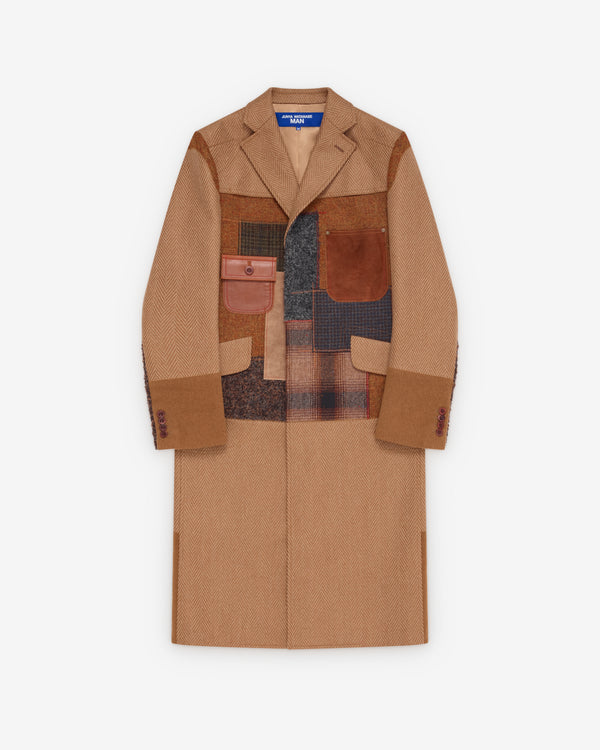 Junya Watanabe MAN - Men's Patchwork Overcoat - (Beige/Multi)