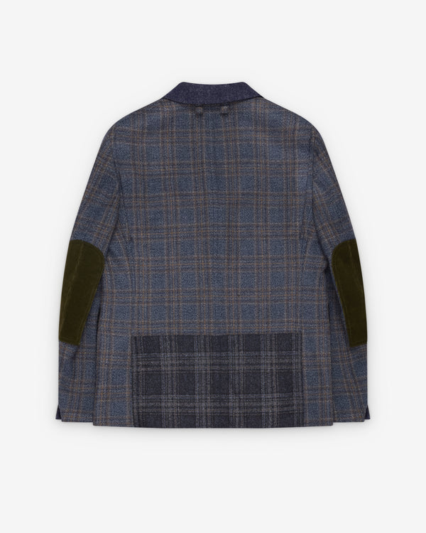 Junya Watanabe MAN - Men's Windowpane Wool Jacket - (Navy Check)