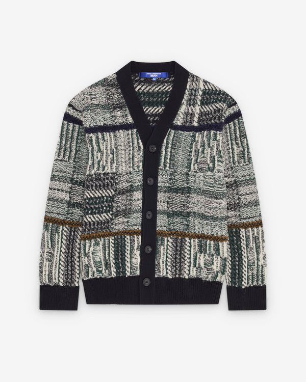 Junya Watanabe MAN - Men's Textured Knit Cardigan - (Navy/Green)