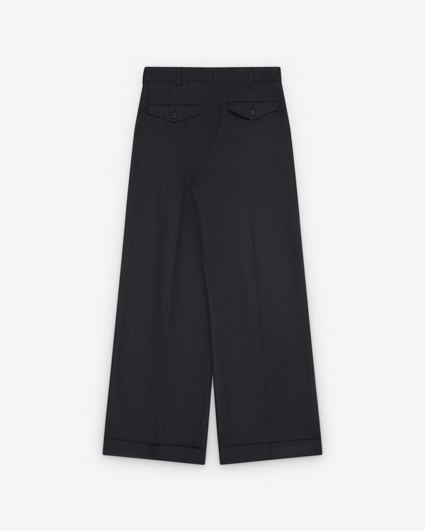 Junya Watanabe MAN - Men's Cuffed Pinstripe Trousers - (Navy/Stripe)