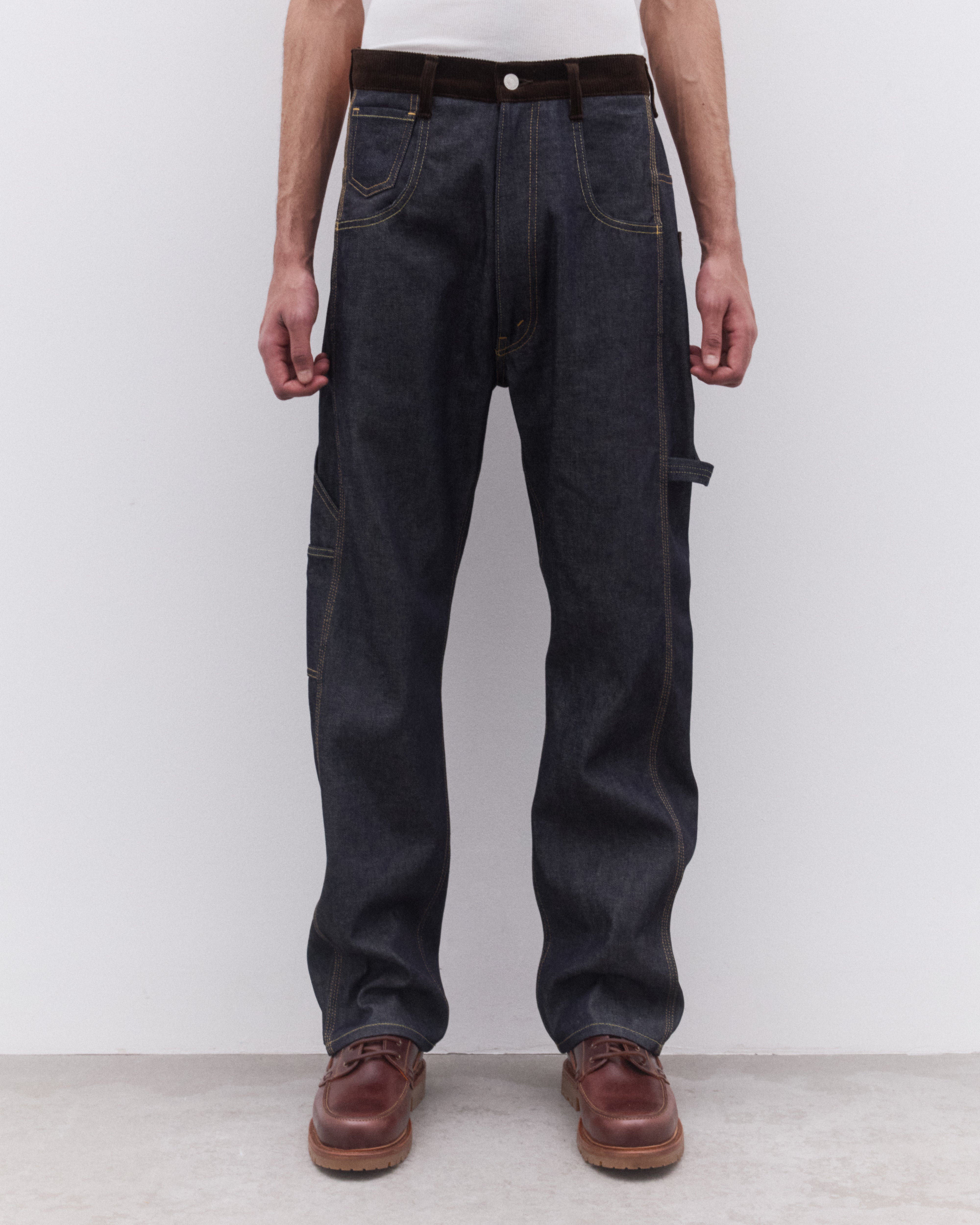 Junya Watanabe Man: Men's Levi's Contrast Trim Trousers (Indigo