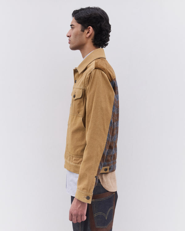Junya Watanabe Man - Men’s Panelled Trucker Jacket - (Sand)