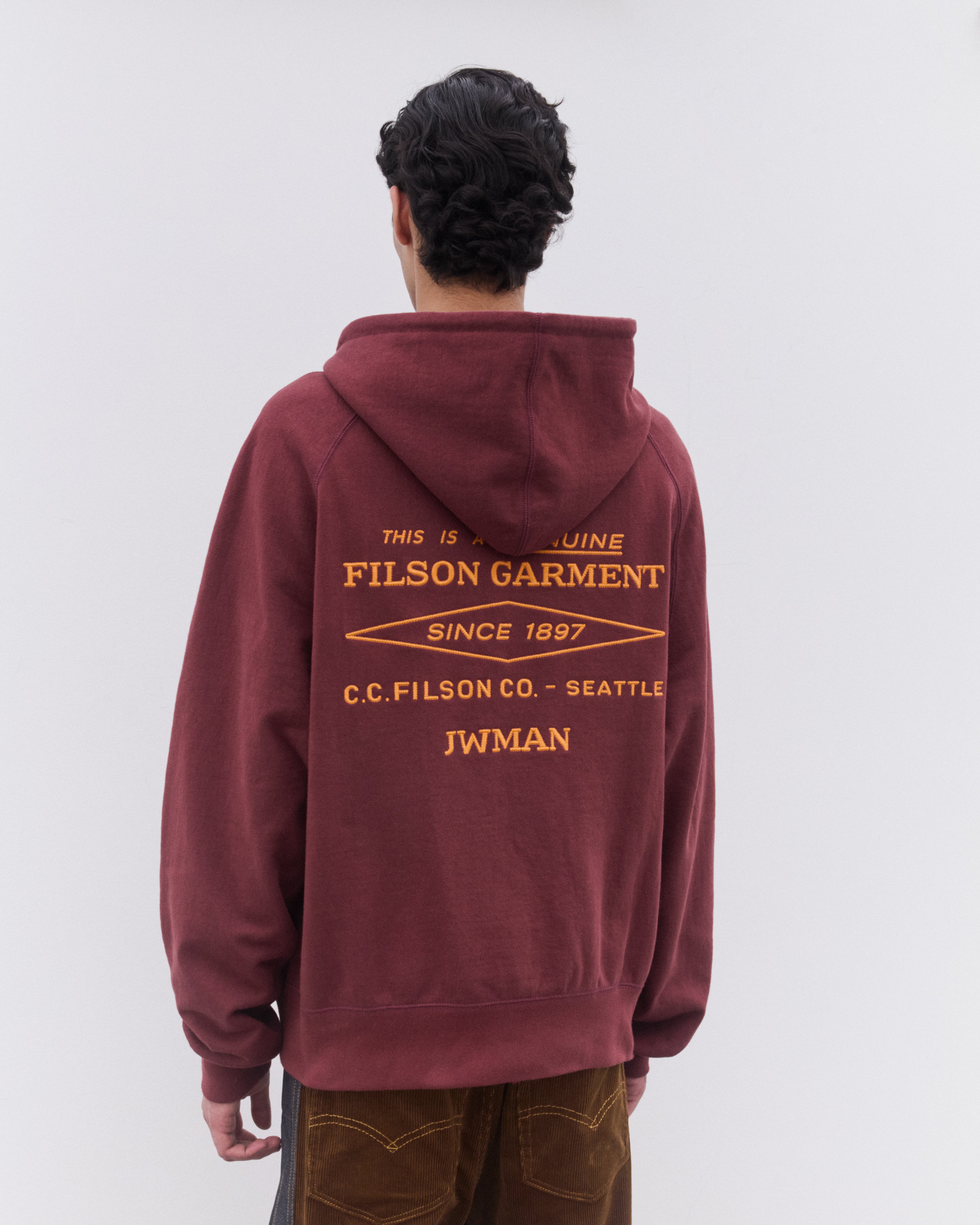 Junya Watanabe Man: Men's Filson Hooded Sweatshirt (Burgundy