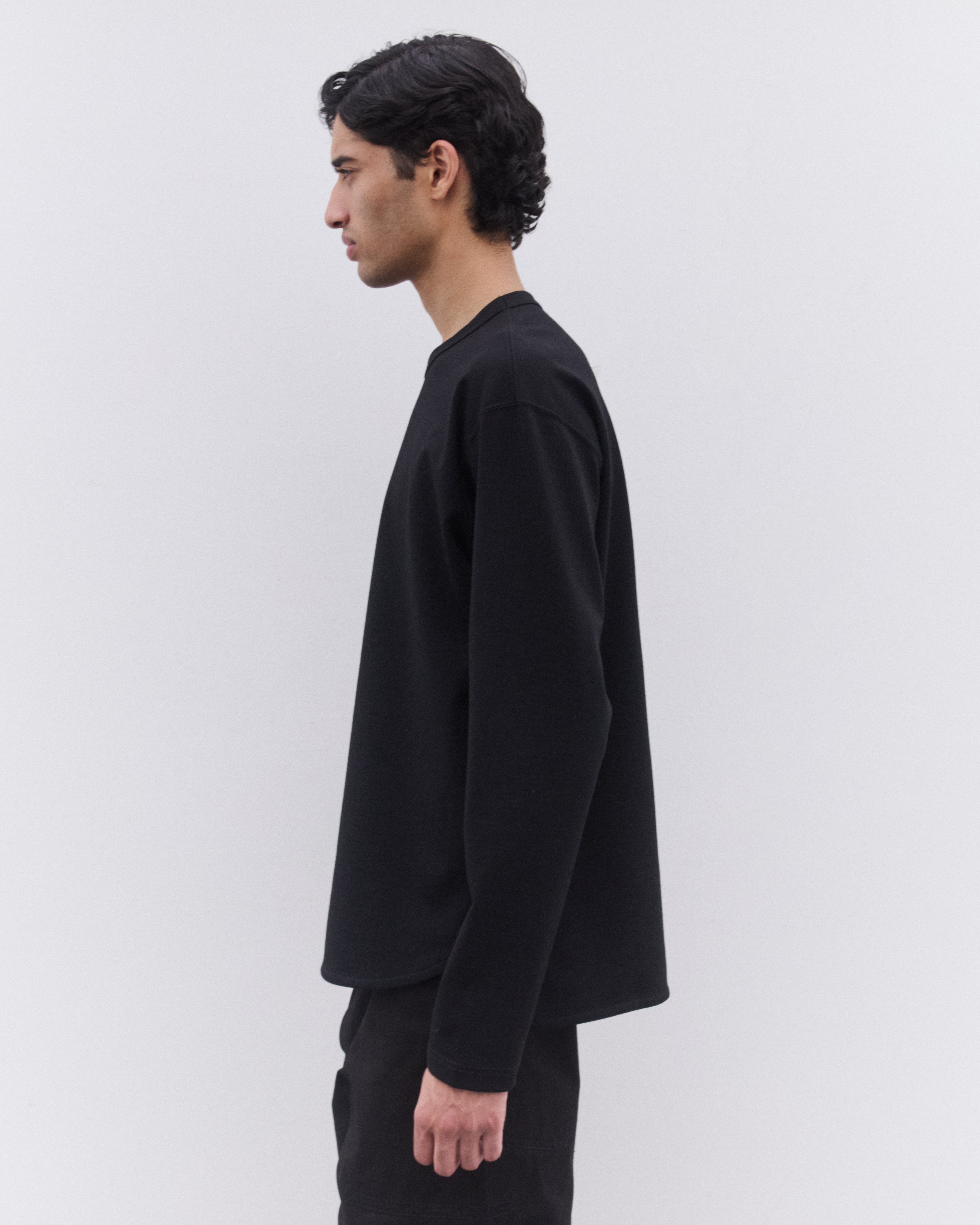 Junya Watanabe Man: Men's Long Sleeve T-Shirt (Black) | DSML E-SHOP