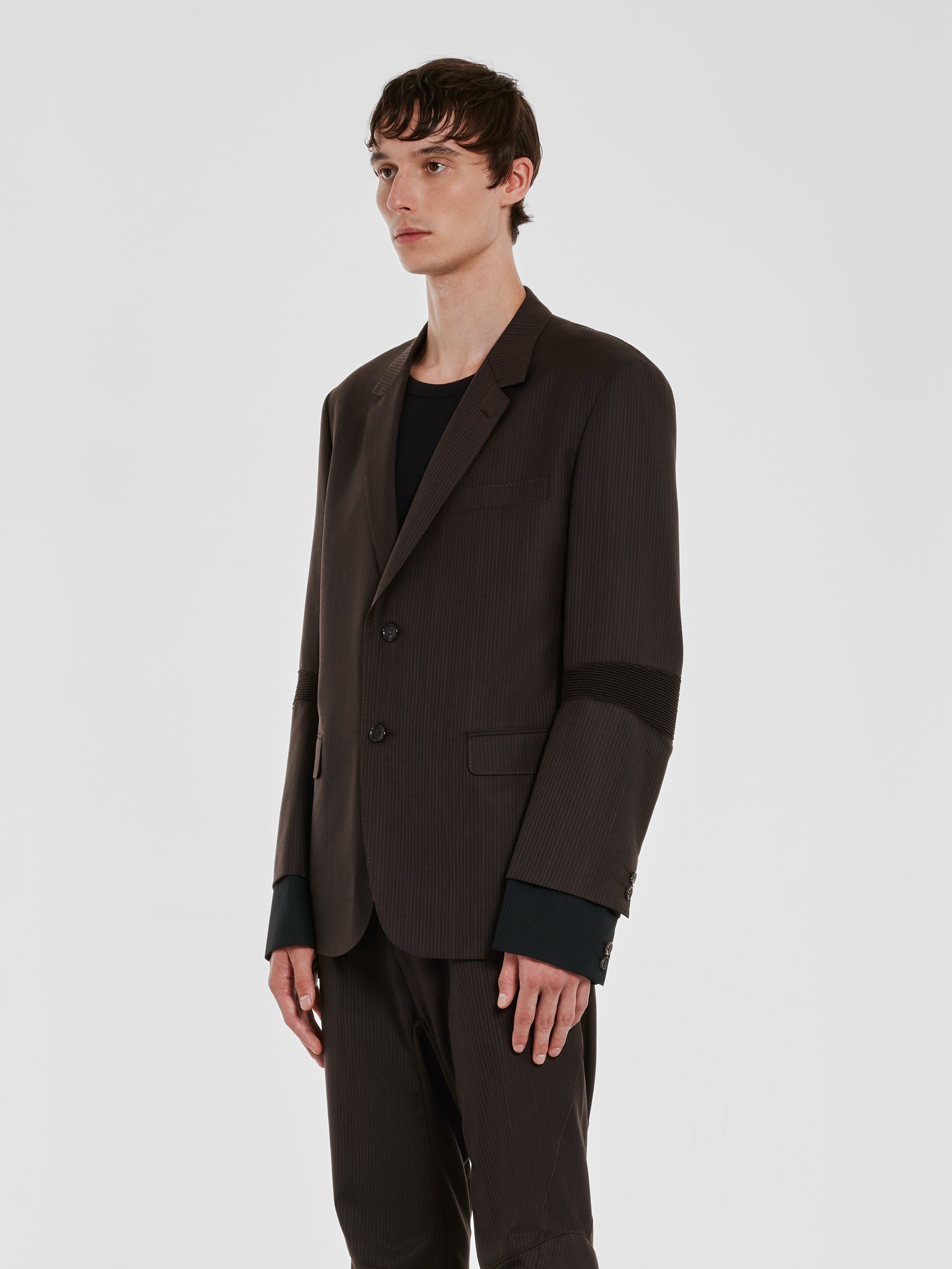 Junya Watanabe MAN - Wool Stripe Jacket - (Brown) | Dover Street