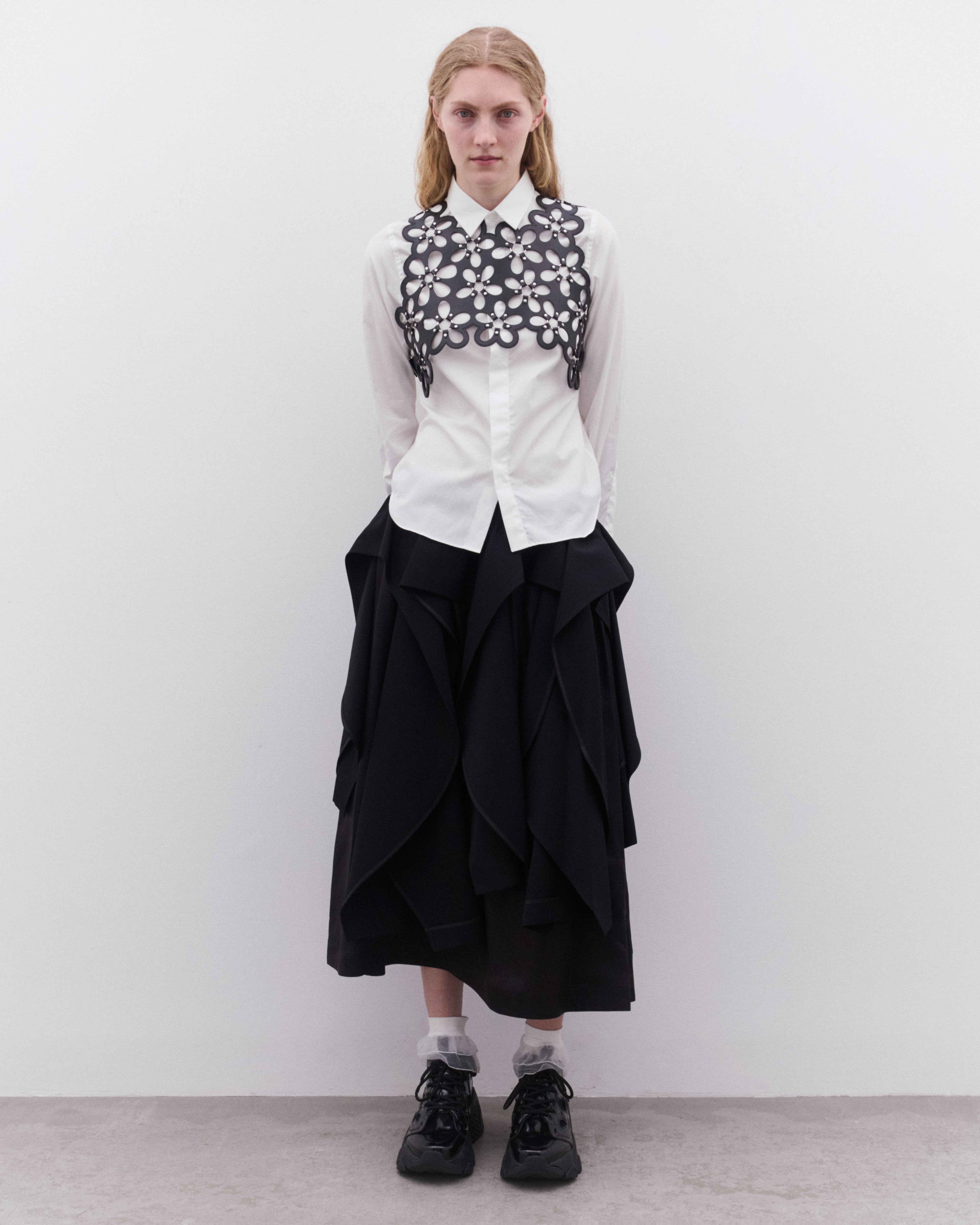 Noir Kei Ninomiya: Women's Cut Out Skirt (Black) | Dover Street