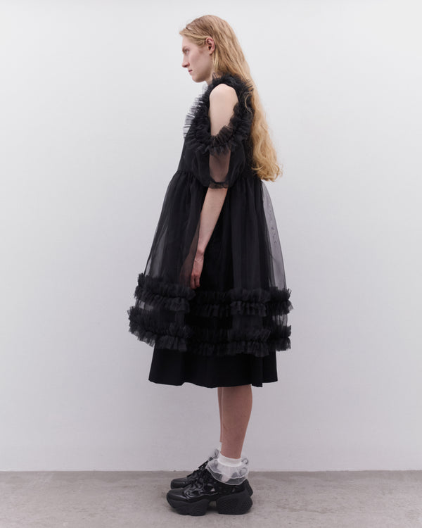 Noir Kei Ninomiya - Women’s Tulle Overlay Dress - (Black)