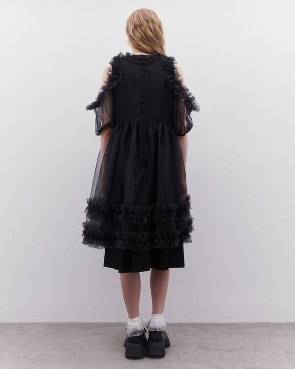 Noir Kei Ninomiya - Women’s Tulle Overlay Dress - (Black)