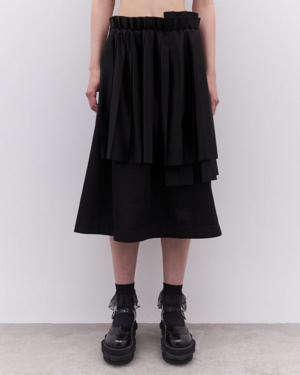 Noir Kei Ninomiya - Women’s Pleated Panel Skirt - (Black)