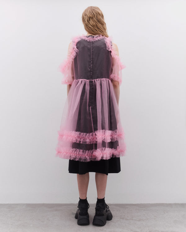 Noir Kei Ninomiya - Women’s Tulle Overlay Dress - (Pink/Black)