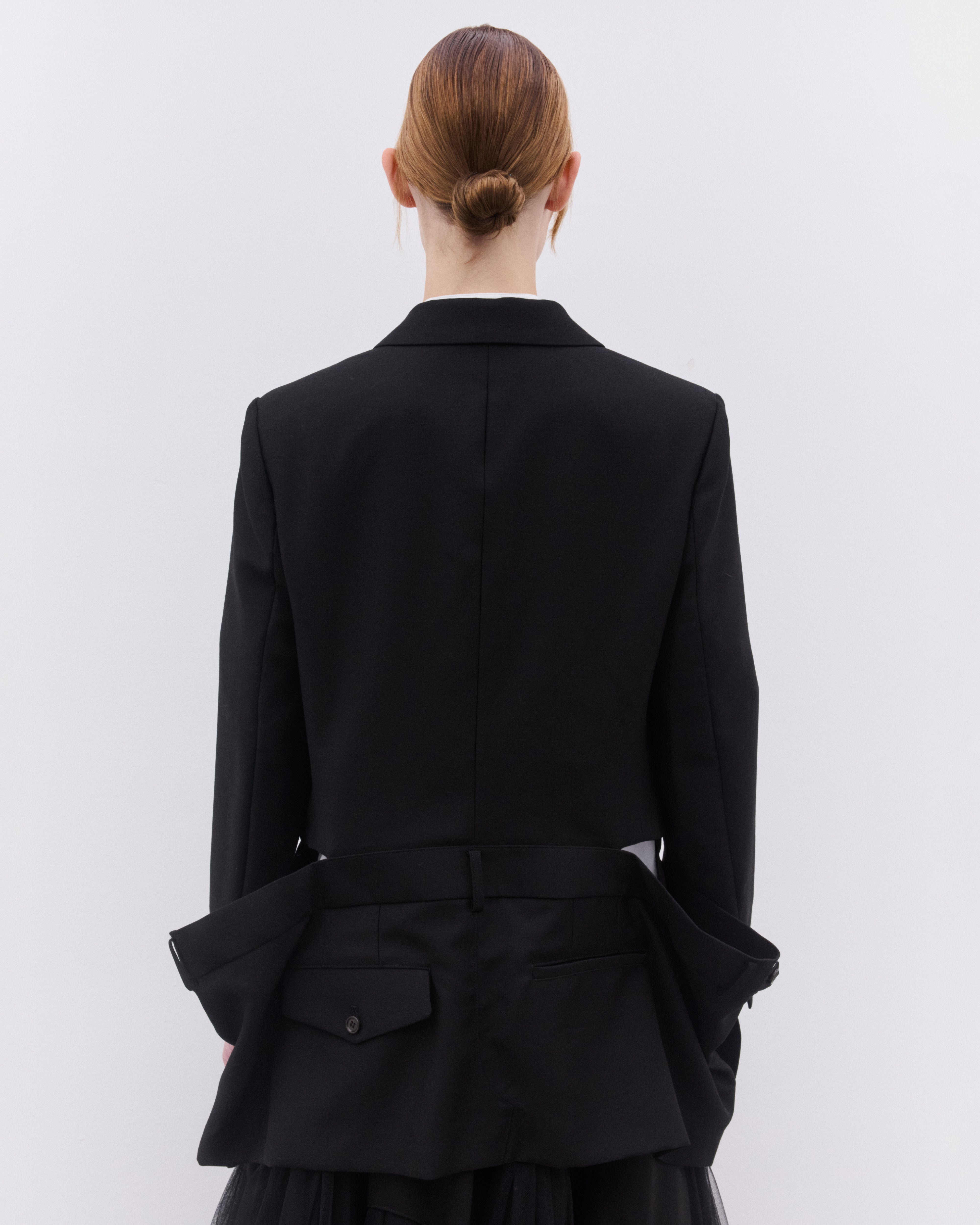 Noir Kei Ninomiya: Women's Faux Waistband Blazer (Black) | DSML E-SHOP