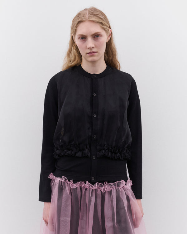 Noir Kei Ninomiya - Women’s Tulle Overlay Cardigan - (Black)