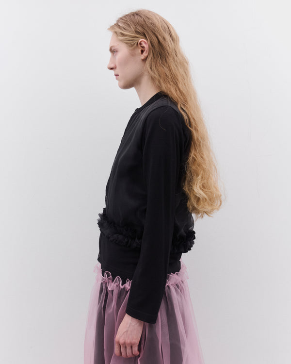 Noir Kei Ninomiya - Women’s Tulle Overlay Cardigan - (Black)